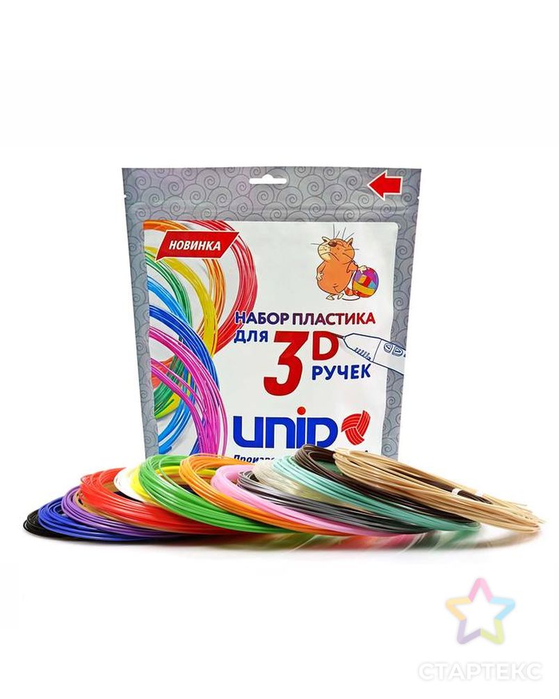 Пластик UNID PLA-15, для 3Д ручки, 15 цветов в наборе, по 10 метров арт. СМЛ-203257-1-СМЛ0001396091 1