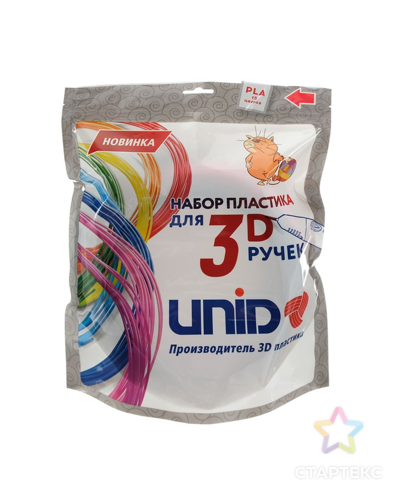Пластик UNID PLA-15, для 3Д ручки, 15 цветов в наборе, по 10 метров арт. СМЛ-203257-1-СМЛ0001396091 2