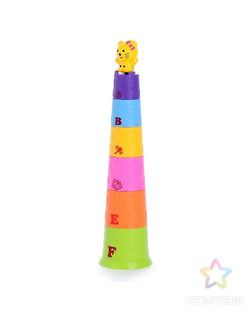 Игровой набор «Пирамида»: 6 стаканчиков, 1 игрушка (зайчик/мишка), МИКС арт. СМЛ-125830-1-СМЛ0000139952 6