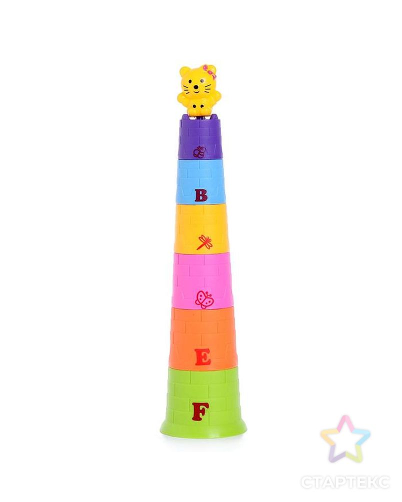 Игровой набор «Пирамида»: 6 стаканчиков, 1 игрушка (зайчик/мишка), МИКС арт. СМЛ-125830-1-СМЛ0000139952 7