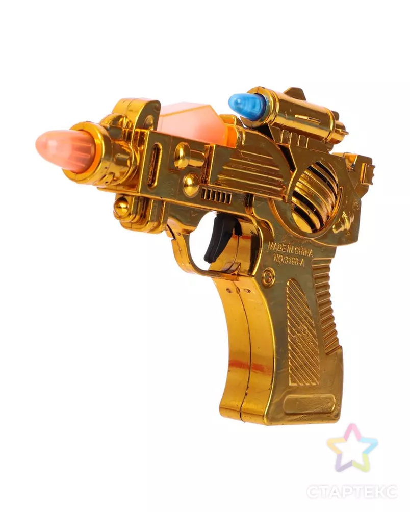 Пистолет «Бластер», свет и звук, работает от батареек, цвета МИКС арт. СМЛ-112776-1-СМЛ0001424952 - рис. 1