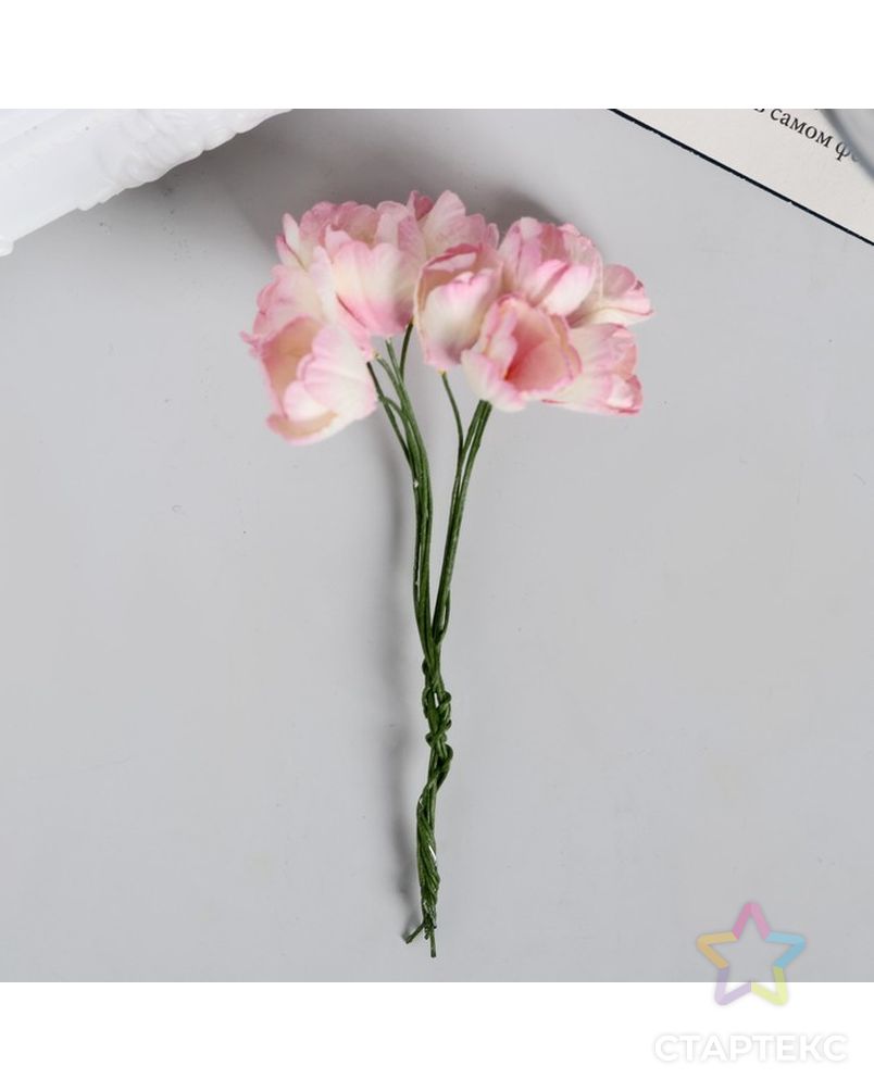 Декор для творчества, тюльпаны бело-розовые, набор 10 шт. арт. СМЛ-1288-1-СМЛ1450949 2
