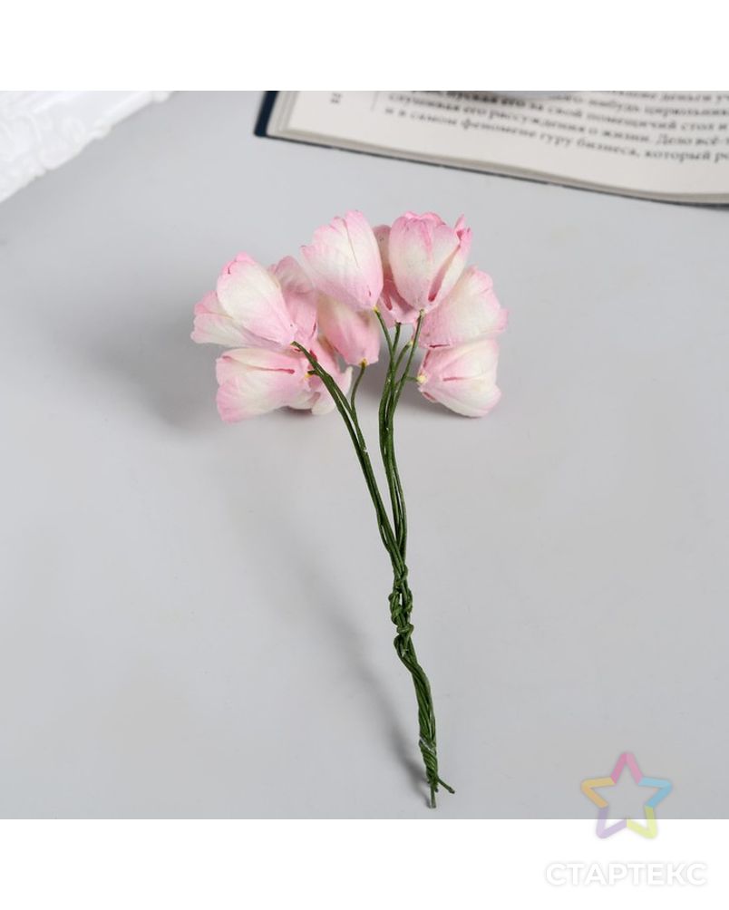 Декор для творчества, тюльпаны бело-розовые, набор 10 шт. арт. СМЛ-1288-1-СМЛ1450949 3