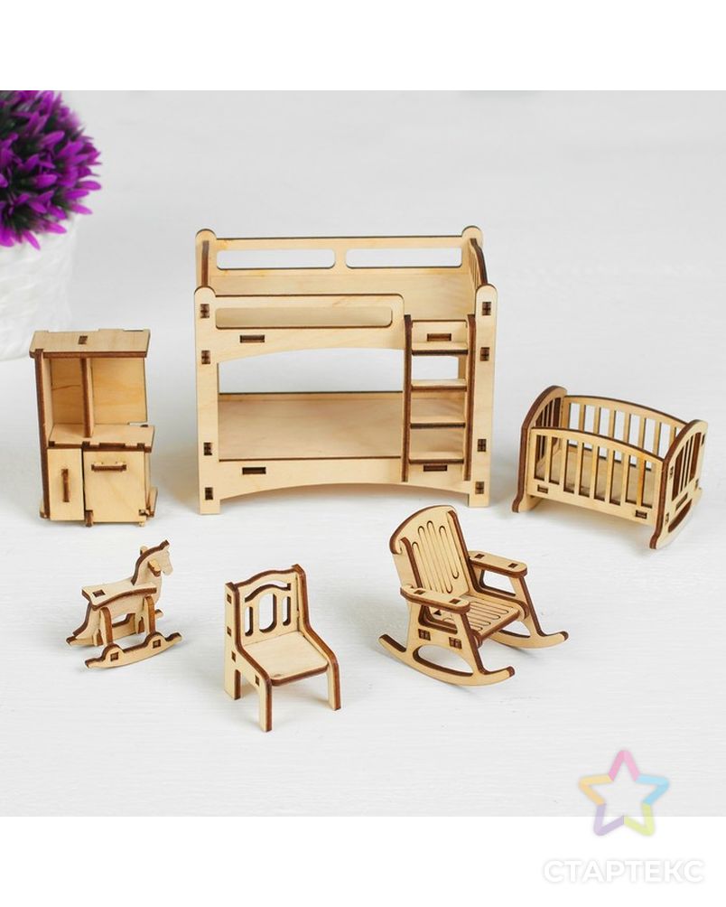 Набор мебели «Детская», 6 предметов, конструктор арт. СМЛ-42914-1-СМЛ0001460963 1