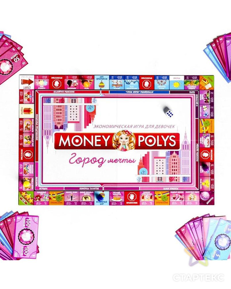 Настольная экономическая игра «MONEY POLYS. Город мечты», для девочек арт. СМЛ-43792-1-СМЛ0001461723 3