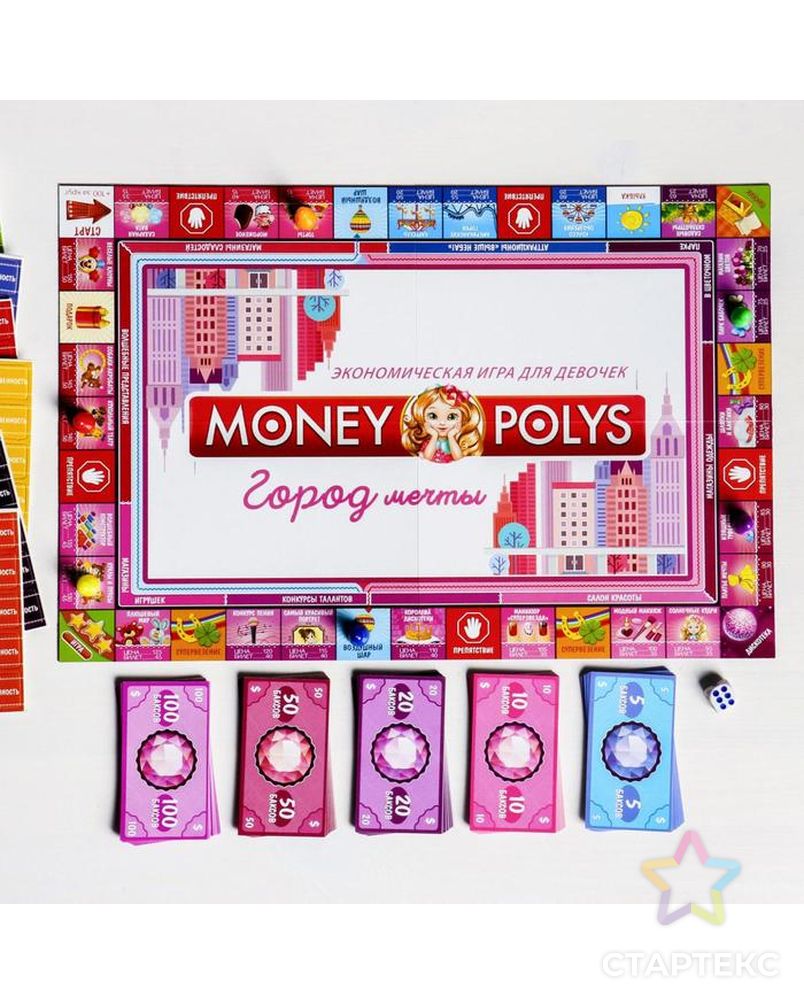 Настольная экономическая игра «MONEY POLYS. Город мечты», для девочек арт. СМЛ-43792-1-СМЛ0001461723 5