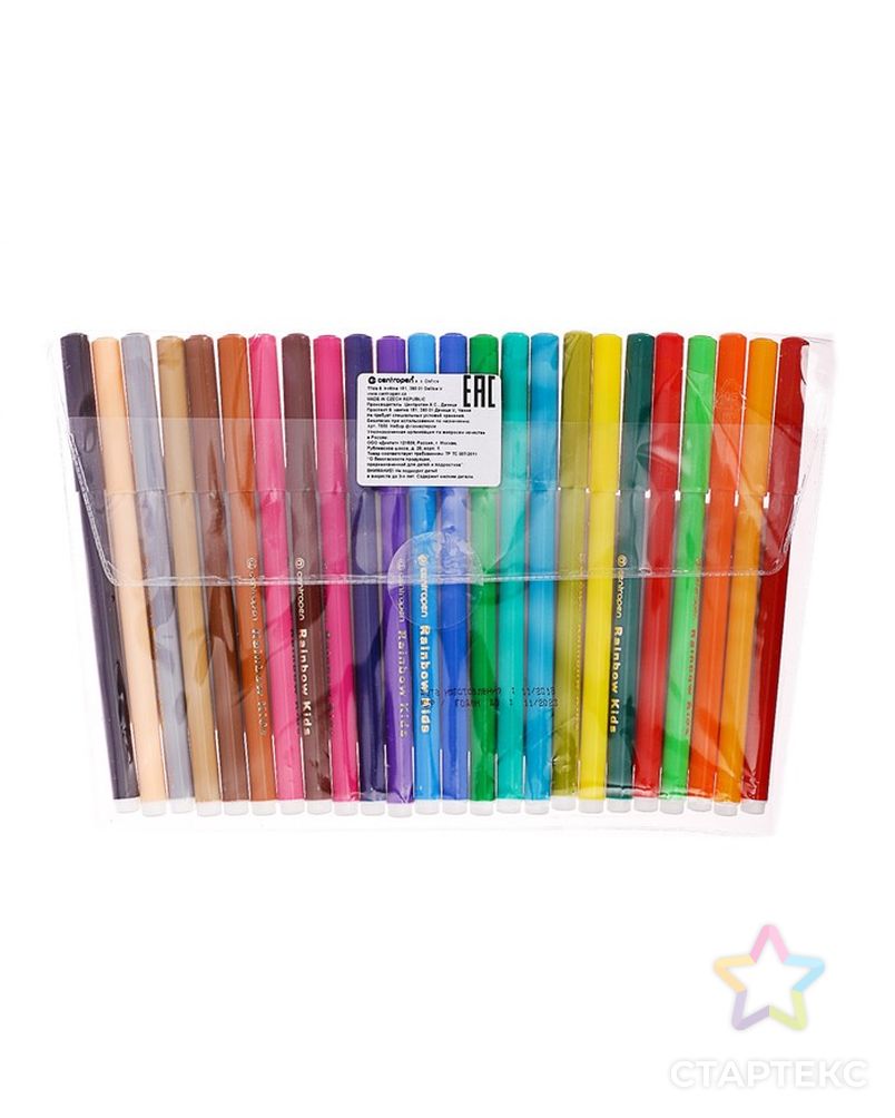 Фломастеры 24 цвета Centropen 7550 Rainbow Kids, пластиковый конверт, линия 1.0 мм арт. СМЛ-229798-1-СМЛ0001472378 2