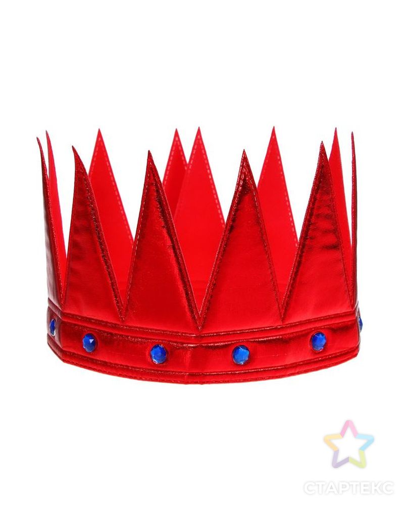 Корона «Царь», с камнями, цвет красный арт. СМЛ-100712-1-СМЛ0001498587 1