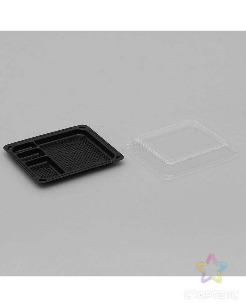 Контейнер одноразовый для суши 16×18×4 см, 770 мл, 100 шт/уп, цвет чёрный арт. СМЛ-126149-1-СМЛ0001502567 2