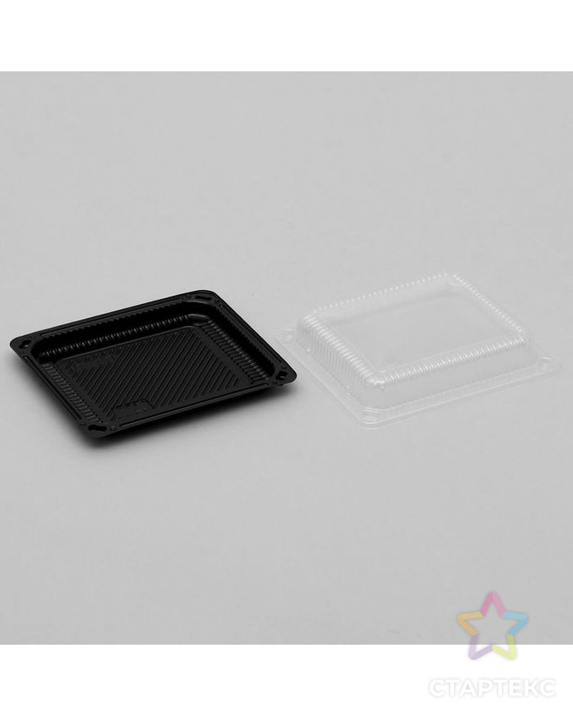 Контейнер одноразовый для суши 18,5×15,5×3,5 см, 790 мл, 100 шт/уп, цвет чёрный арт. СМЛ-126150-1-СМЛ0001502568 2