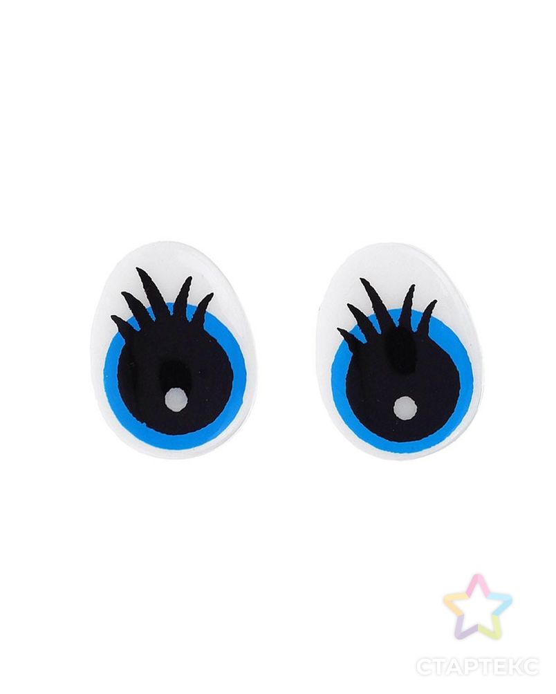 Глаза винтовые с заглушками, (набор 4 шт), цвет голубой, размер 1 шт 1,3*1 см арт. СМЛ-25639-1-СМЛ1502784 1