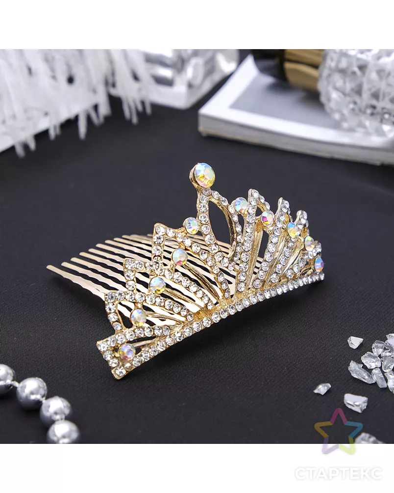 Диадема для волос "Королевская особа" 3,8*7,5 см веер арт. СМЛ-37085-1-СМЛ0001505213 - рис. 1