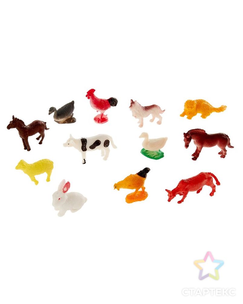Набор животных «Весёлая ферма», 12 фигурок арт. СМЛ-44288-1-СМЛ0001533640 1