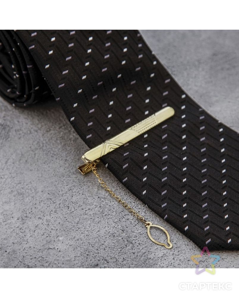 Зажим для галстука стальной "Классический" галка, цвет золото арт. СМЛ-37079-1-СМЛ0001618044 1