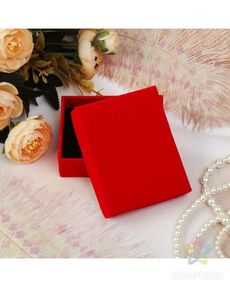 Коробочка подарочная под набор "Красный бархат", 5*8 (размер полезной части 4,9х7,8см), цвет красный, вставка чёрная арт. СМЛ-21842-1-СМЛ1641237