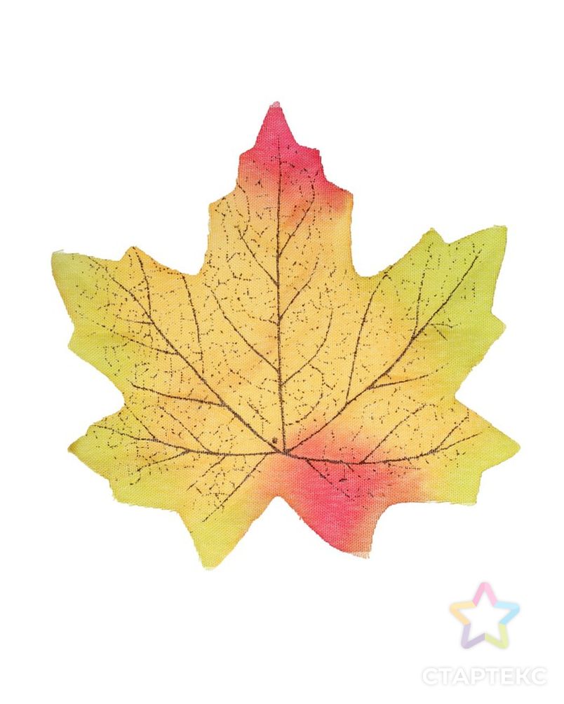 Декор «Осенний лист», набор 50 шт., жёлтый с оранжевыми концами, листик 8 × 8 см арт. СМЛ-37113-1-СМЛ0001670475 2