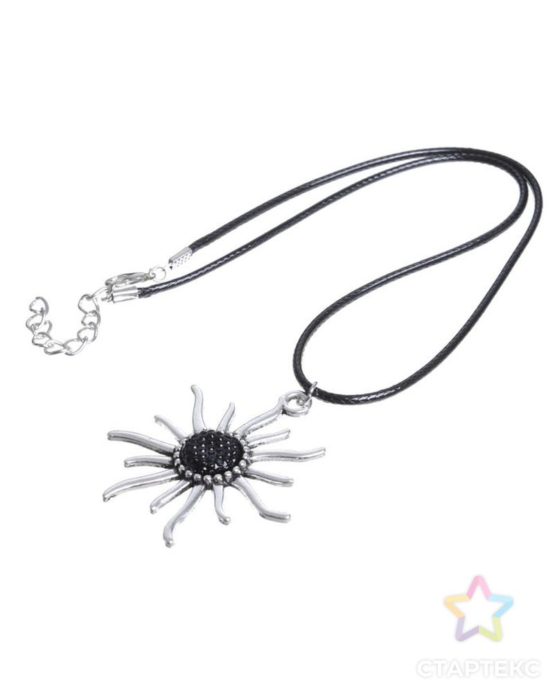 Кулон на шнурке "Солнце", цвет чёрный в чернёном серебре, 45 см арт. СМЛ-20005-1-СМЛ1677977 2