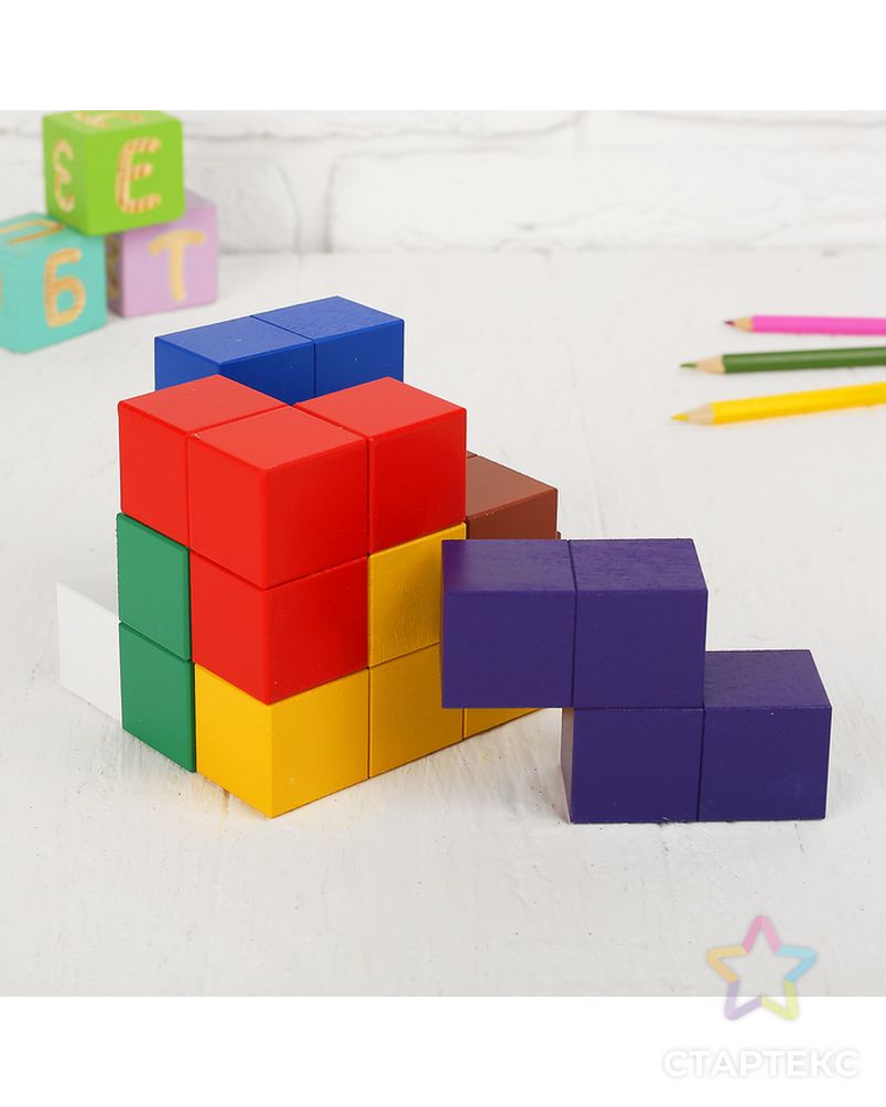 Кубики «Кубики для всех», кубик: 3 × 3 см, пособие в наборе, по методике Никитина арт. СМЛ-43931-1-СМЛ0001682762 2