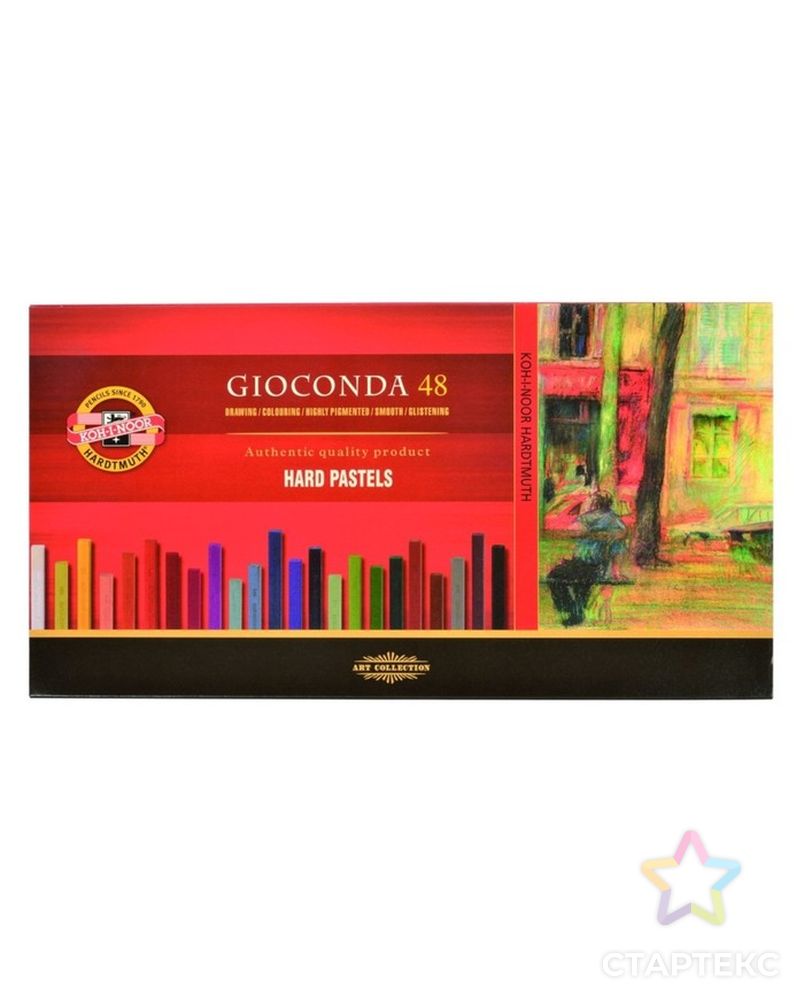Пастель сухая художественная Hard Koh-I-Noor GIOCONDA 8116, 48 цветов, профессиональная, в картонной коробке арт. СМЛ-214990-1-СМЛ0001732695 1