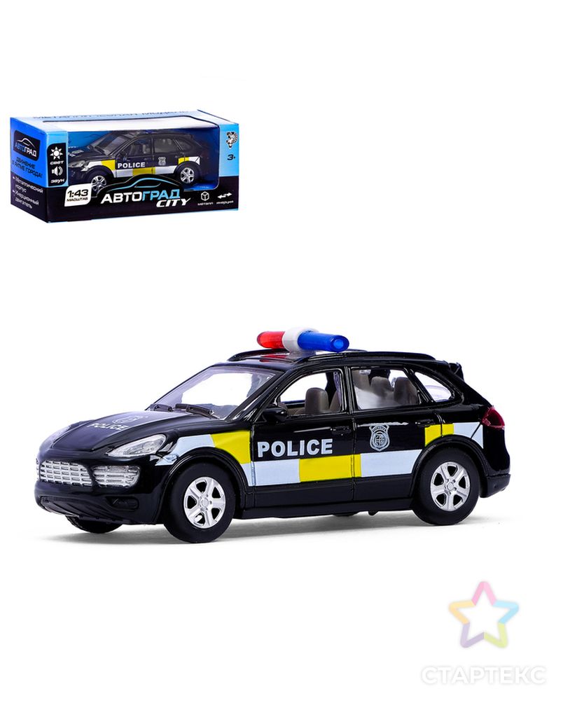 Машина металлическая «Полицейский джип», инерционная, свет и звук, масштаб 1:43 арт. СМЛ-45314-1-СМЛ0001740075 1