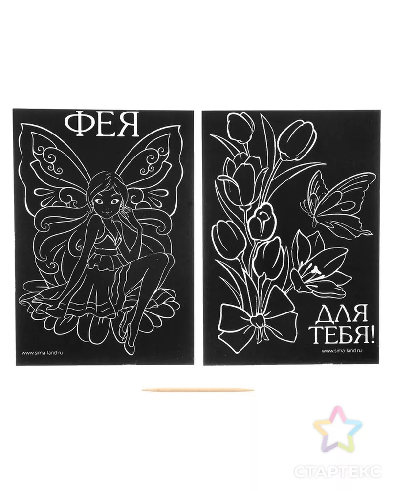 Гравюра "Фея", полноцветное основание р.10х15 см, 2 шт арт. СМЛ-1983-1-СМЛ1762734 - рис. 1
