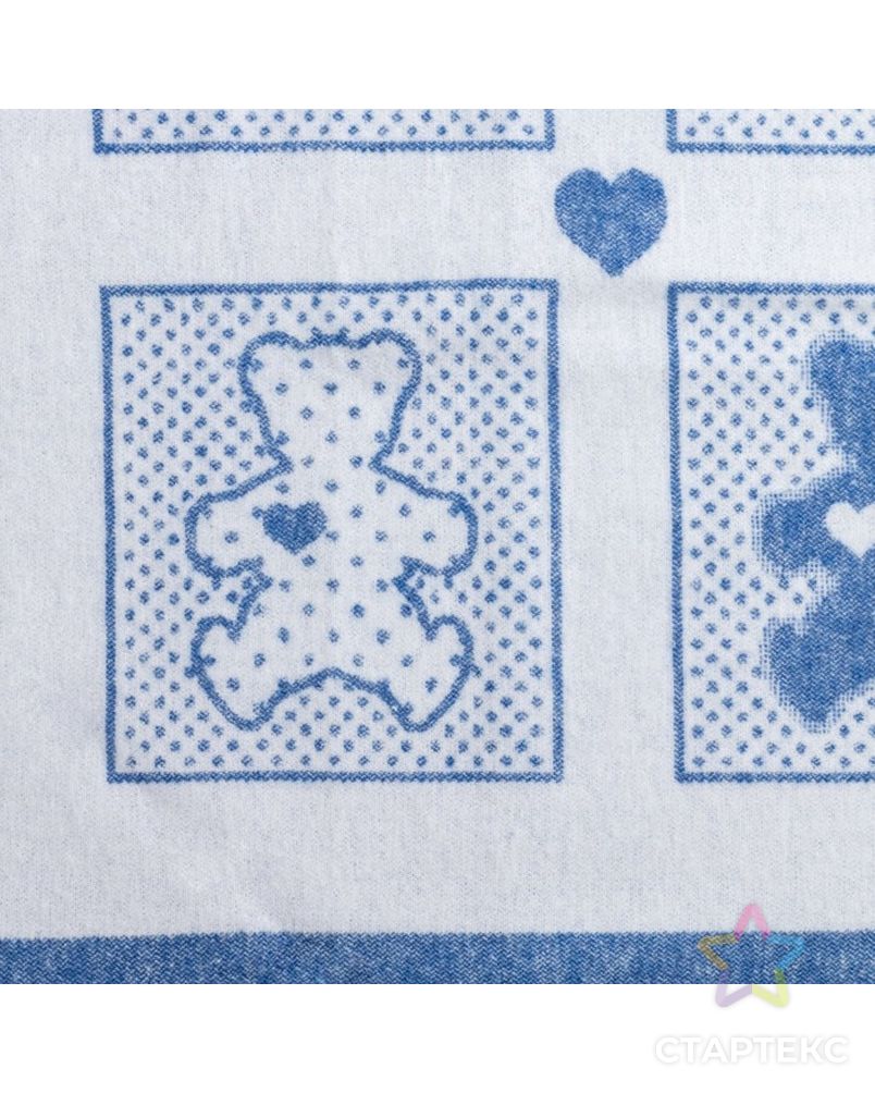 Одеяло жаккардовое «Букашки», размер 100х140 см, белый/голубой, рап МИКС арт. СМЛ-36027-1-СМЛ0001767044 5