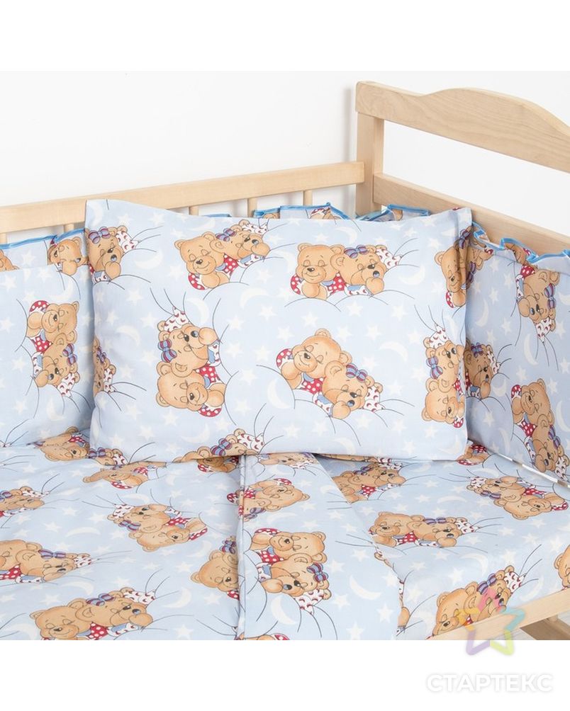Заказать Комплект в кроватку "Спящие мишки" (6 предметов), цвет голубой 615/1 арт. СМЛ-28976-1-СМЛ1840004 в Новосибирске