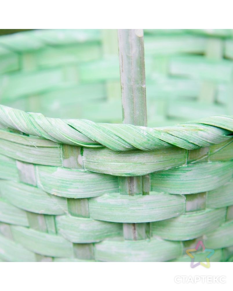 Набор корзин плетёных, бамбук, 3 шт., светло-зелёный цвет арт. СМЛ-44635-1-СМЛ0001862926 3
