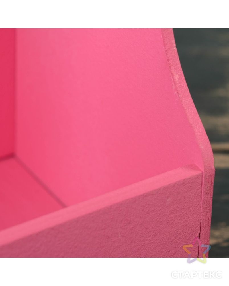 Кашпо деревянное 20×12.5×20 см Стелла Моно, с ручкой, розовый Дарим Красиво арт. СМЛ-126217-1-СМЛ0001874337 3