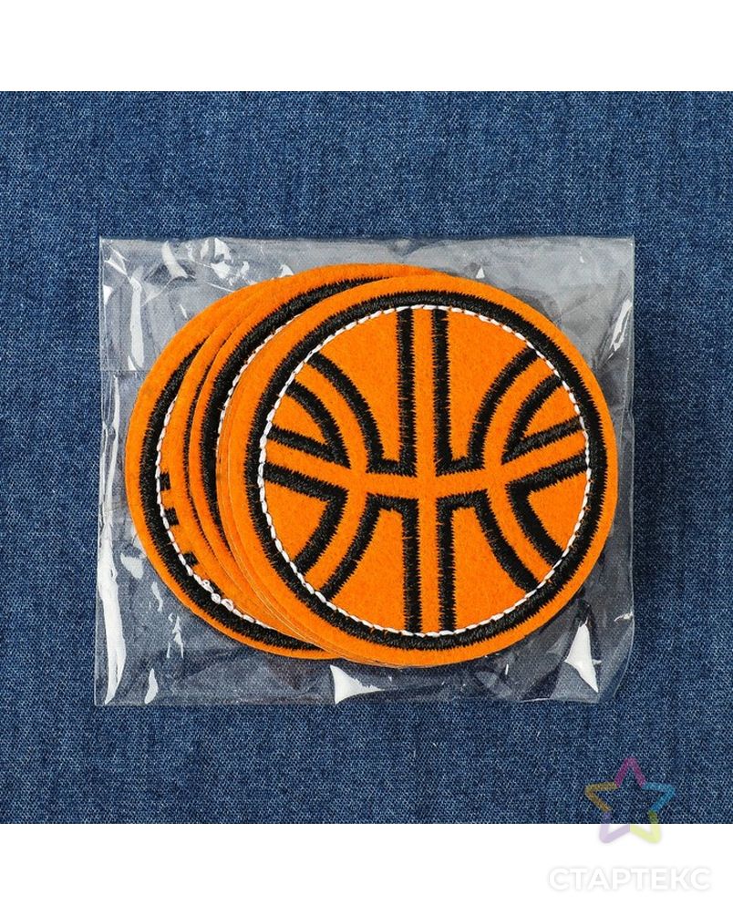 Термоаппликация «Баскетбольный мяч» д.5,2 см арт. СМЛ-2205-1-СМЛ1876900