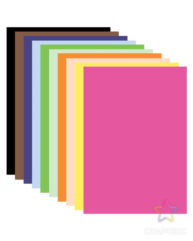 Бумага цветная двухсторонняя А3, 20 листов, 10 цветов, тонированная, 297 х 420 мм арт. СМЛ-173238-1-СМЛ0001930249 2