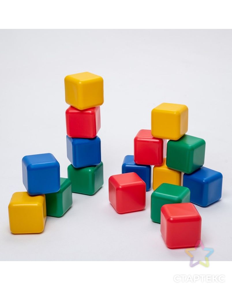 Набор цветных кубиков, 12 штук, 12 х 12 см арт. СМЛ-111281-3-СМЛ0001930544 1