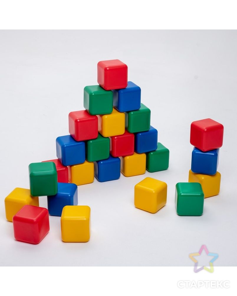 Набор цветных кубиков, 25 штук, 12 × 12 см арт. СМЛ-106334-1-СМЛ0001930547 1
