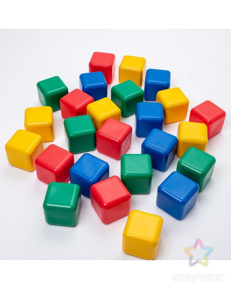 Набор цветных кубиков, 25 штук, 12 × 12 см арт. СМЛ-106334-1-СМЛ0001930547 2