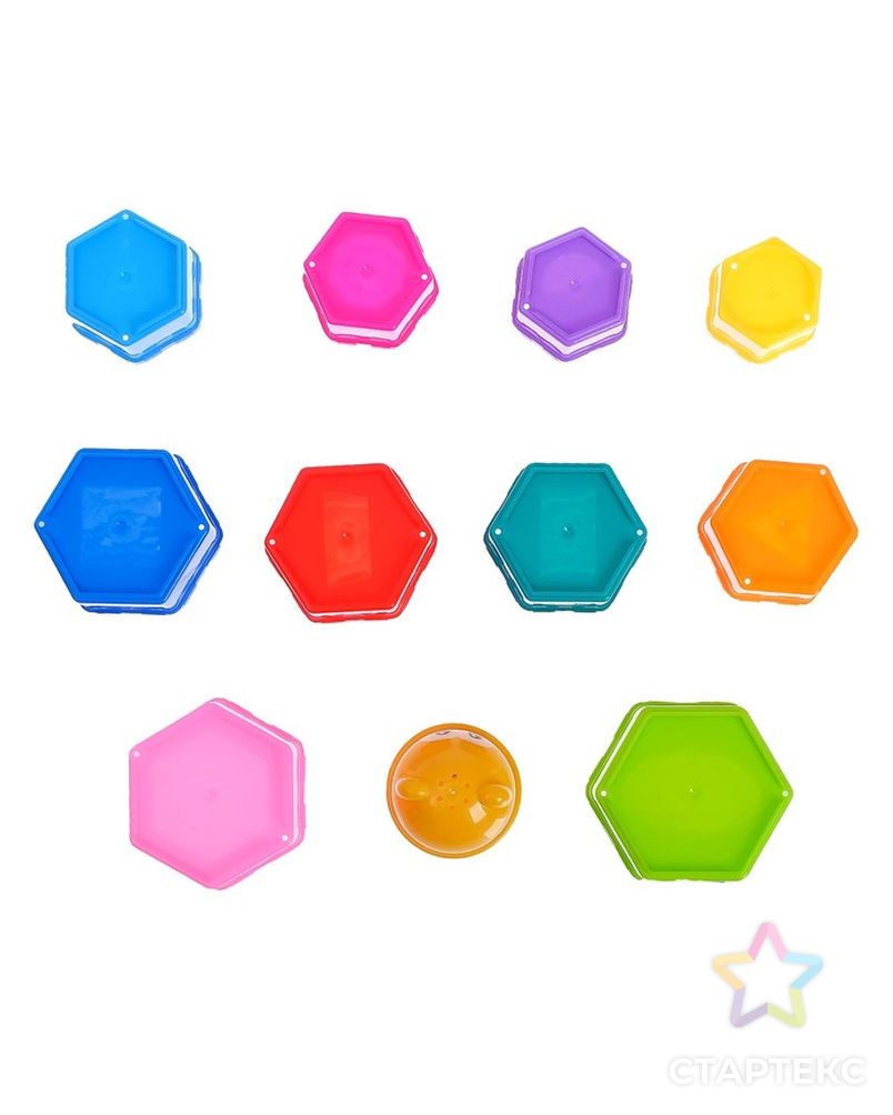 Развивающая игрушка «Пирамидка Мишка» стаканчики с буквами и цифрами, 11 предметов арт. СМЛ-45930-1-СМЛ0001943043 4