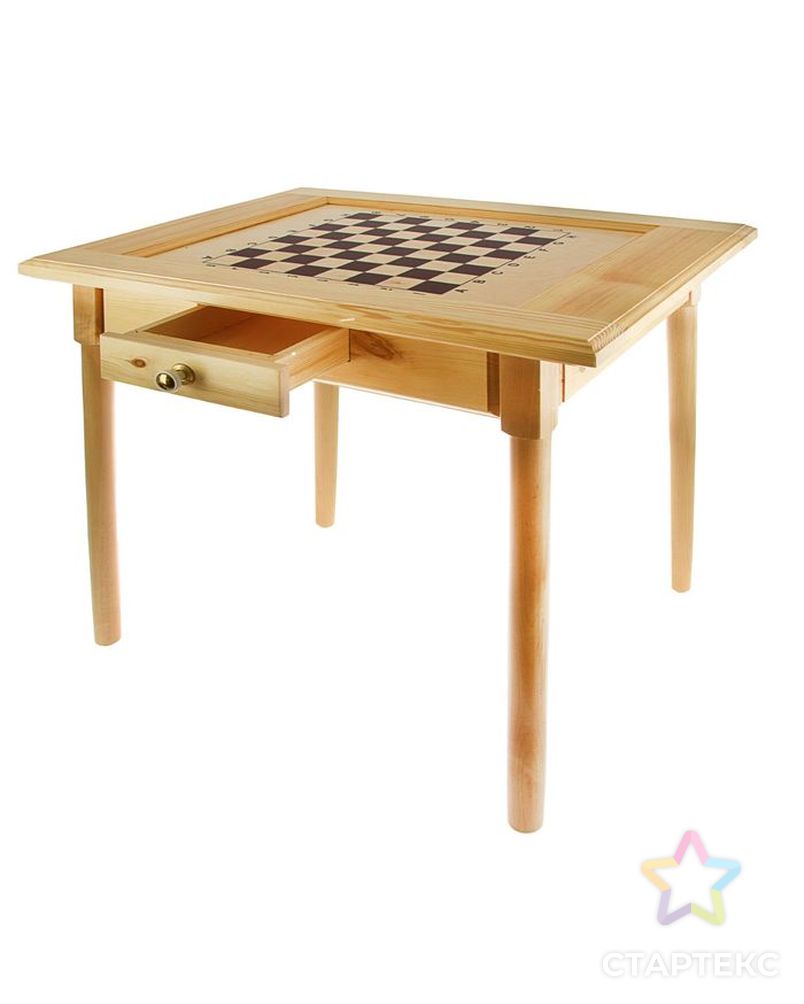 Шахматный стол с ящиком (80х69х76 см, игровое поле 36х36 см, король h=11.5 см) арт. СМЛ-44934-1-СМЛ0001975438 5