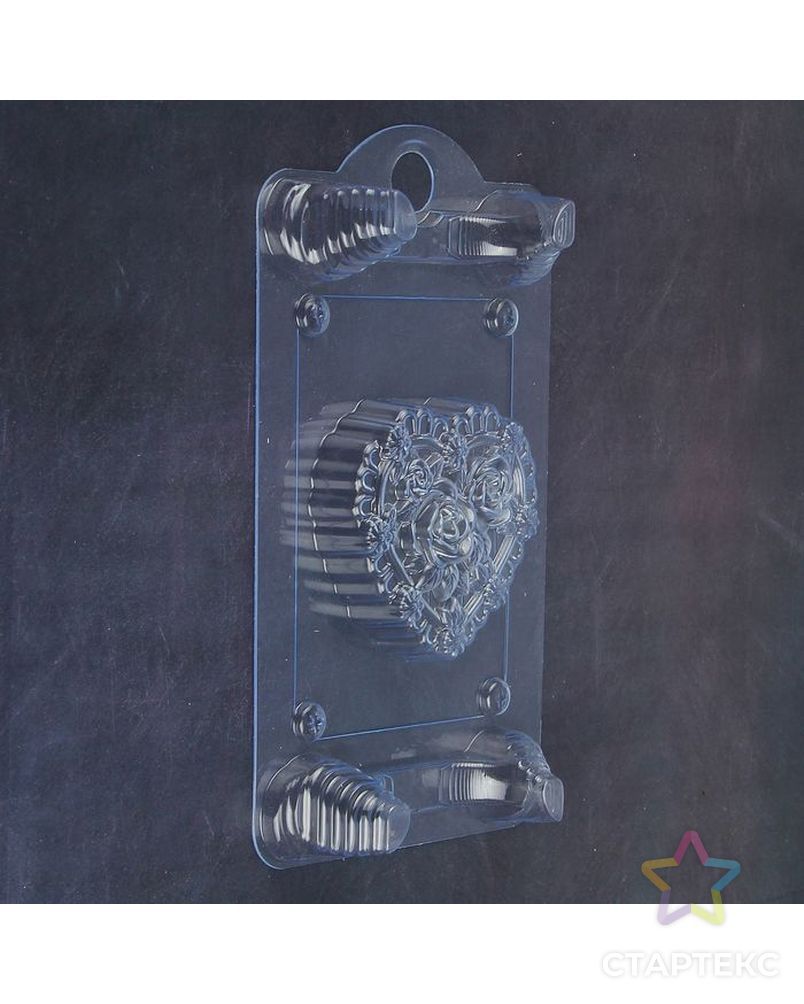 Пластиковая форма для мыла "Сердце в розах" арт. СМЛ-27594-1-СМЛ2007129 2