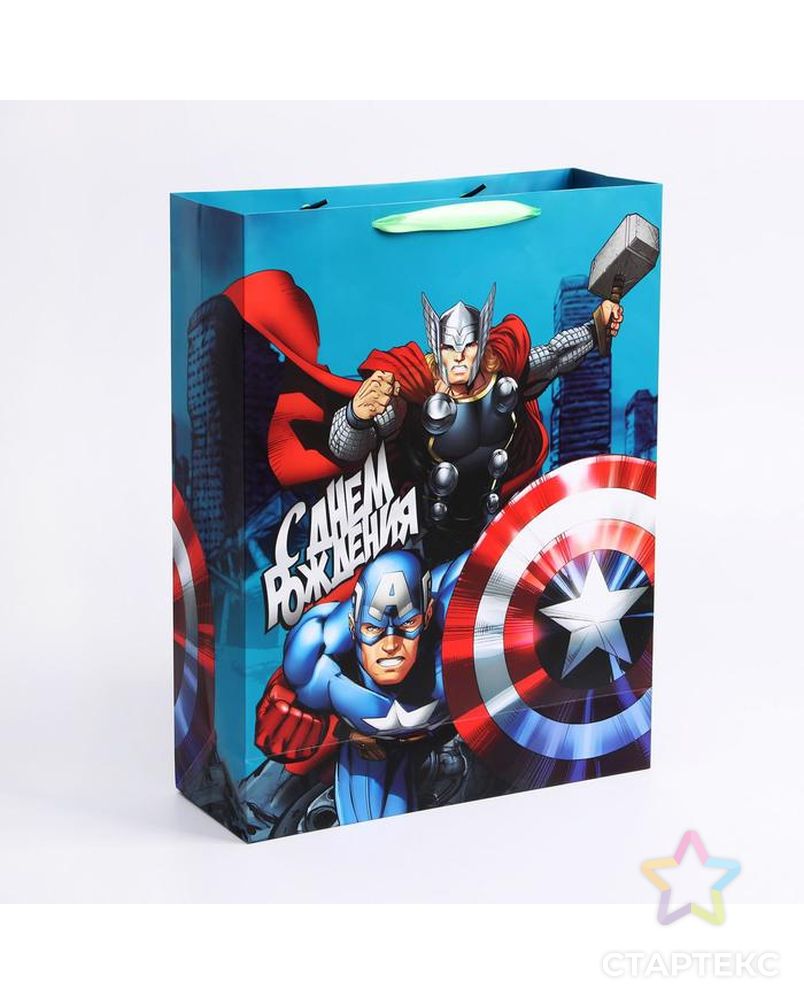 Пакет ламинированный вертикальный  «С Днем рождения, супергерой!», Мстители, 31 х 40 х 11 см арт. СМЛ-96087-1-СМЛ0002019758 2