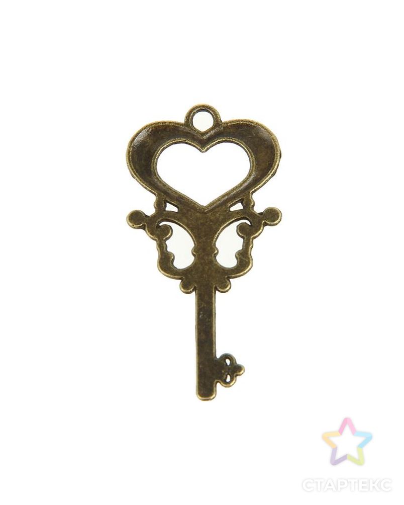 Декор металл для творчества "Ключ от сердца" под латунь (СК1823) 4х2 см арт. СМЛ-2548-1-СМЛ2054857 3