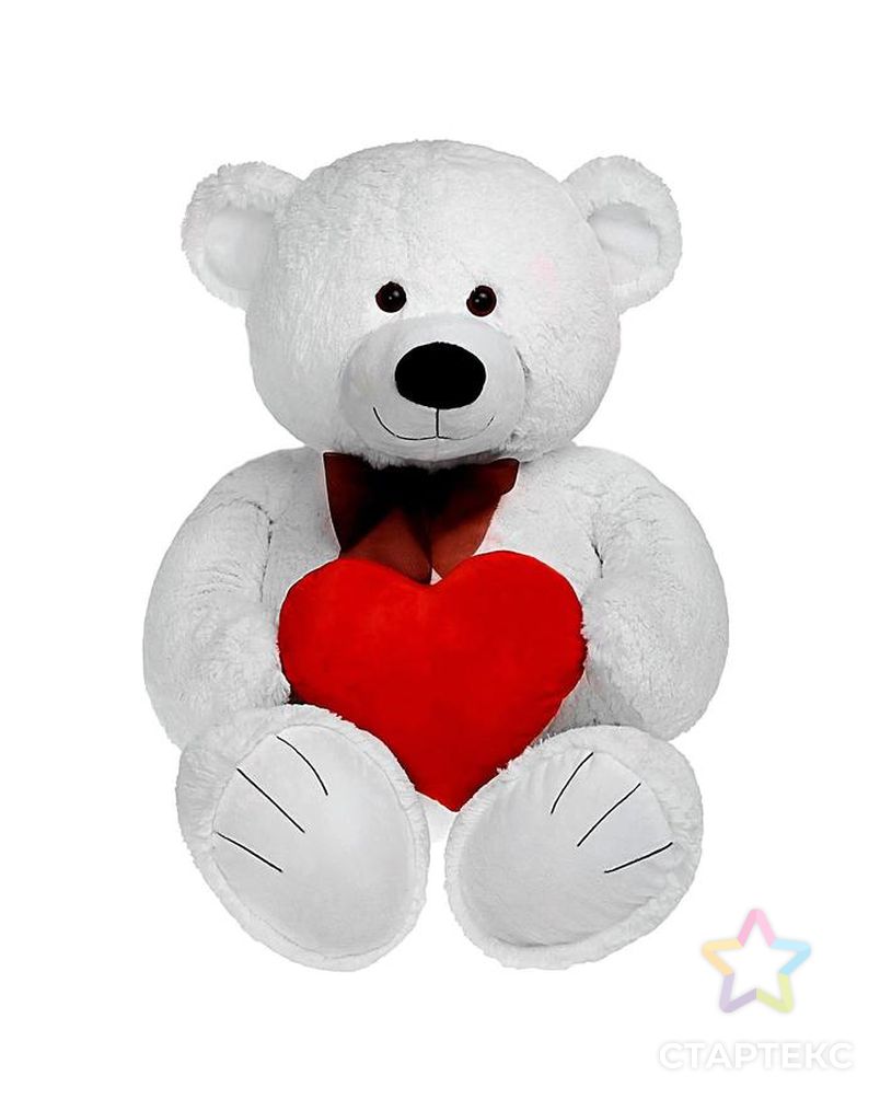 Мягкая игрушка «Мишка Труди с сердцем» 80 см белый арт. СМЛ-198586-1-СМЛ0002057703 1