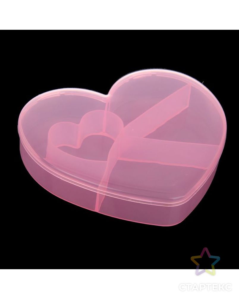 Шкатулка пластик для мелочей "Сердце" МИКС 2,8х12,5х13,5 см арт. СМЛ-31304-1-СМЛ2076009