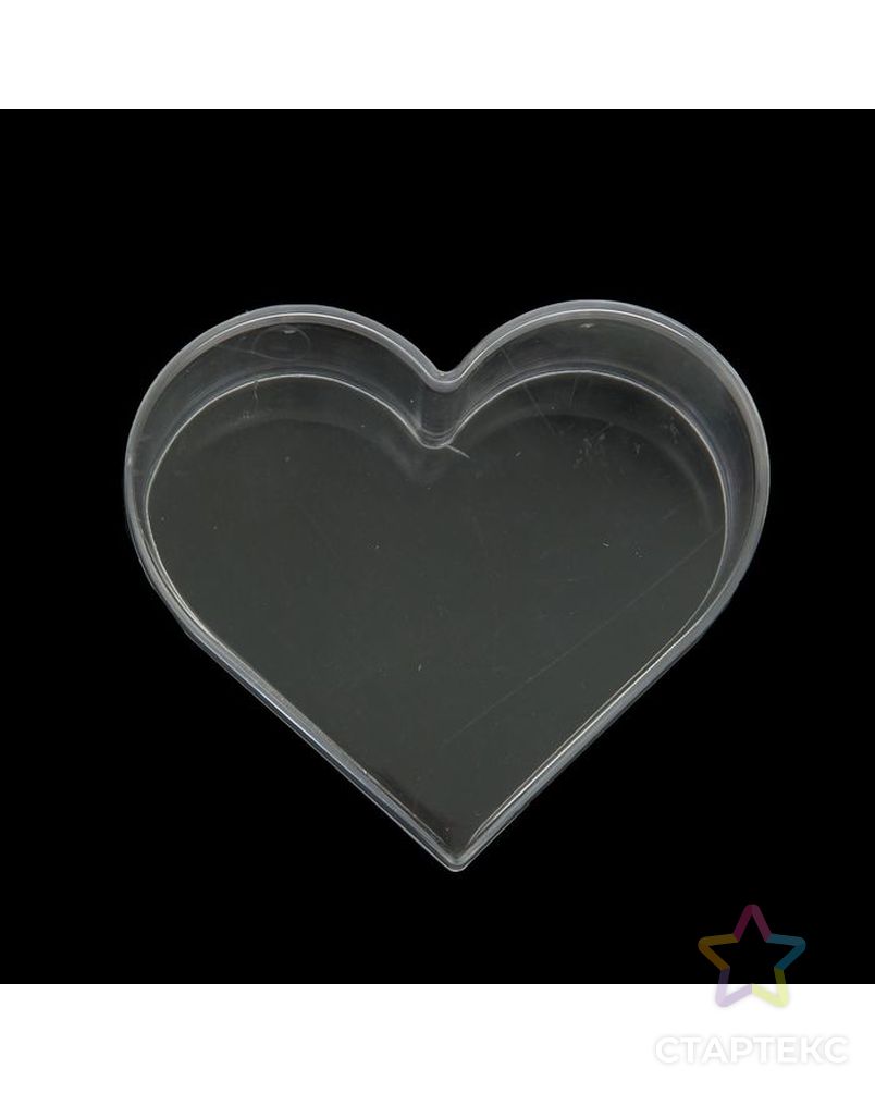 Шкатулка пластик для мелочей "Сердце" прозрачная 4,8х11х10 см арт. СМЛ-31305-1-СМЛ2076010 2