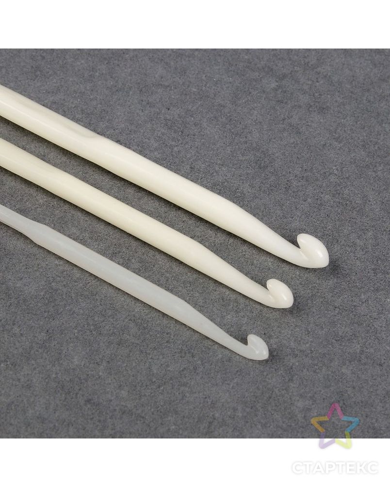Набор крючков для вязания, d = 4-6 мм, 14 см, 3 шт, цвет белый арт. СМЛ-2875-1-СМЛ2086116 2