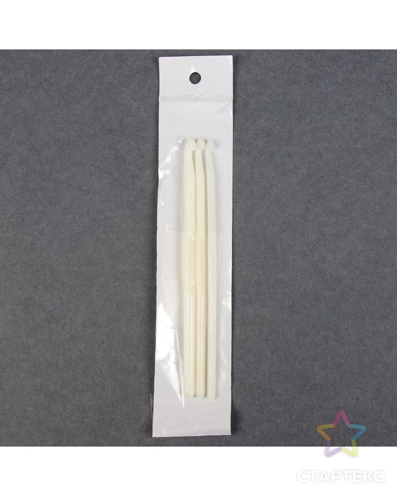 Набор крючков для вязания, d = 4-6 мм, 14 см, 3 шт, цвет белый арт. СМЛ-2875-1-СМЛ2086116 3