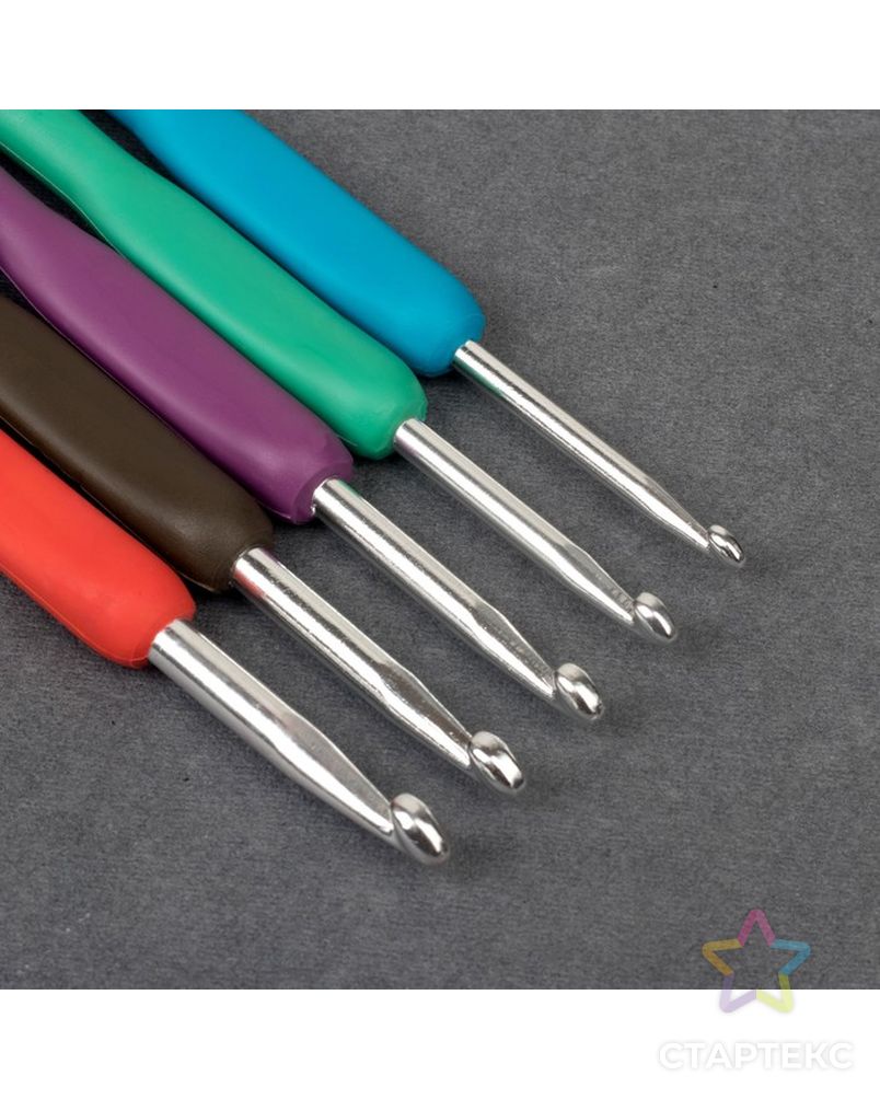 Набор крючков для вязания, d = 2-6 мм, 14 см, 9 шт, цвет МИКС арт. СМЛ-2944-1-СМЛ2092996 3