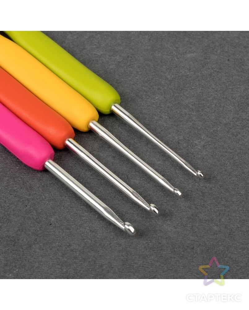 Набор крючков для вязания, d = 2-6 мм, 14 см, 9 шт, цвет МИКС арт. СМЛ-2944-1-СМЛ2092996