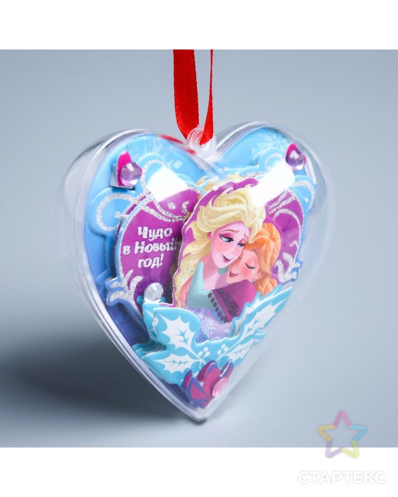 Новогодний ёлочный шар "Волшебства!" Холодное сердце с 3D аппликацией арт. СМЛ-120461-1-СМЛ0002108297