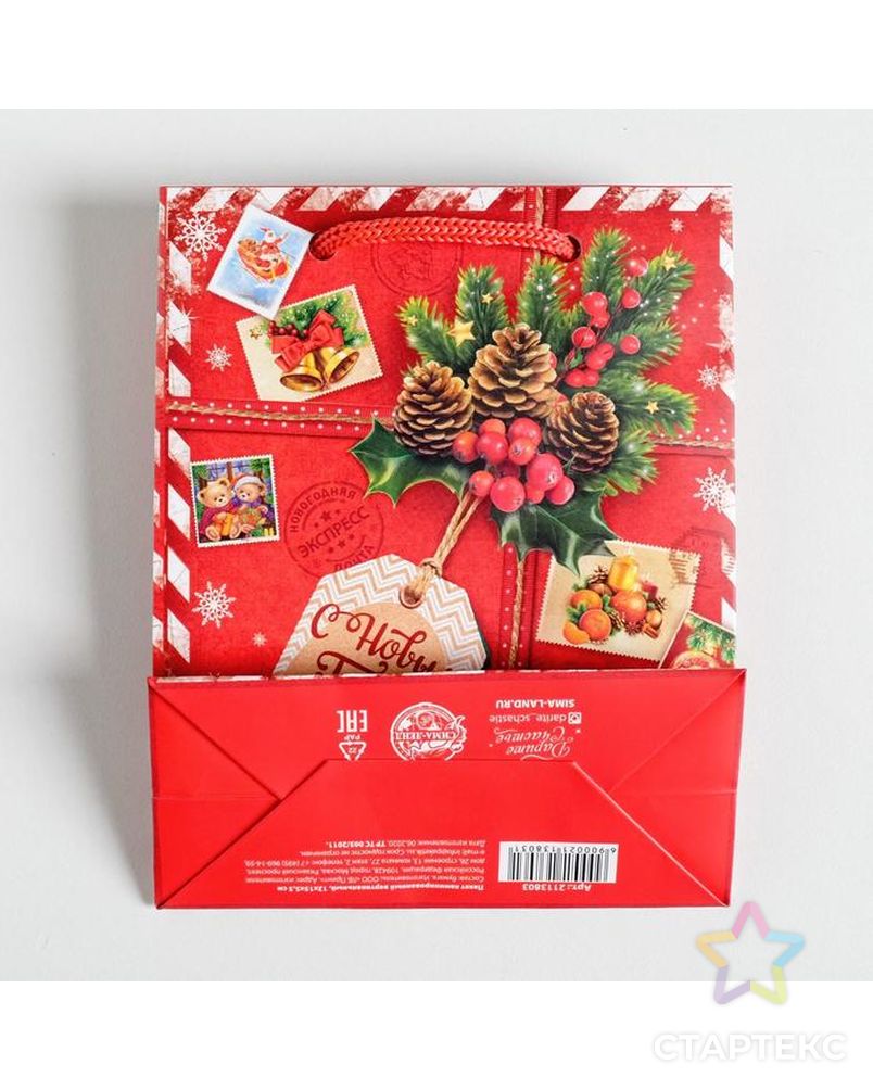 Пакет ламинированный вертикальный «Подарок от Деда Мороза», 12 × 15 × 5,5 см арт. СМЛ-95971-1-СМЛ0002113803 5