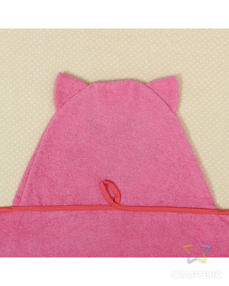 Полотенце-накидка махровое котик, 75×125 см, розовый, Хл, 300 г/м² арт. СМЛ-34218-1-СМЛ2138375 5