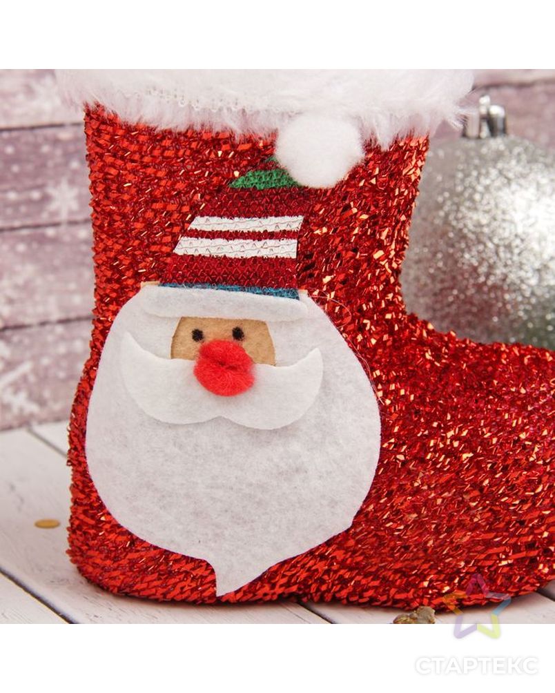 Подарочная упаковка «Сапожок», Дед Мороз, красный цвет арт. СМЛ-84791-1-СМЛ0002172619 2